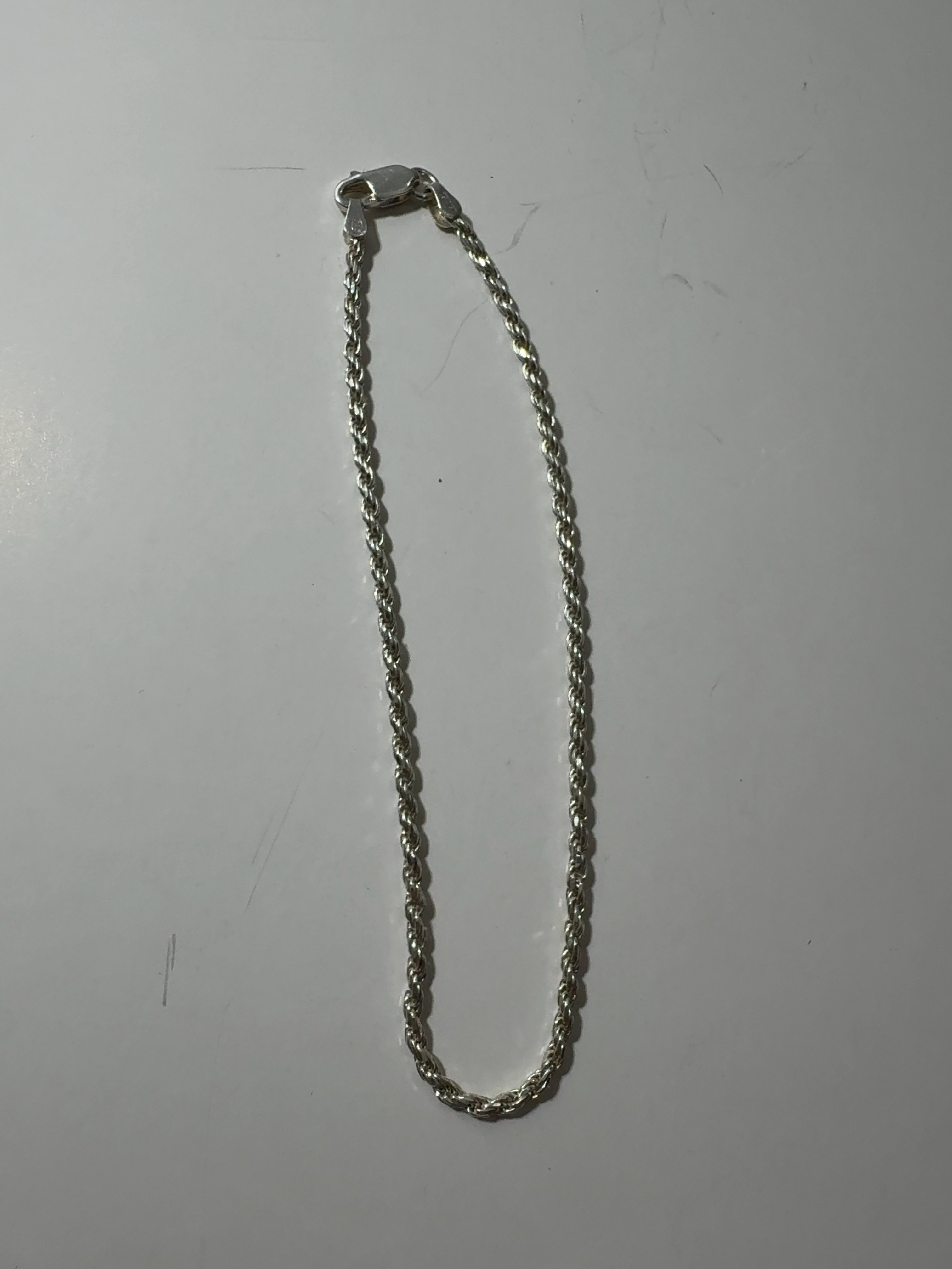 Sterling Silver Rope Chain Necklace, Made in Italy