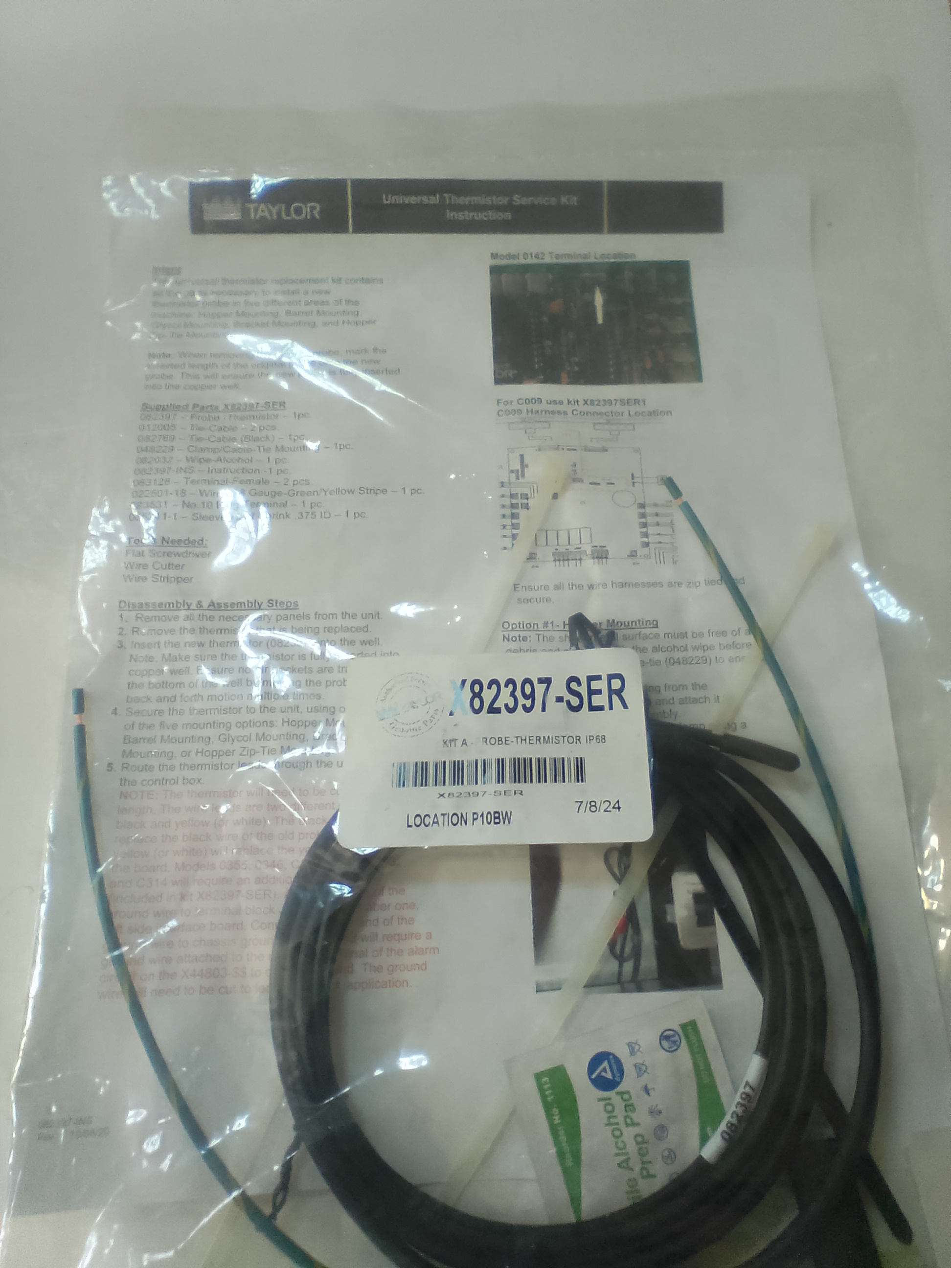 Taylor X82397-SER Thermistor Probe Kit, IP68 sealed unopened New in package