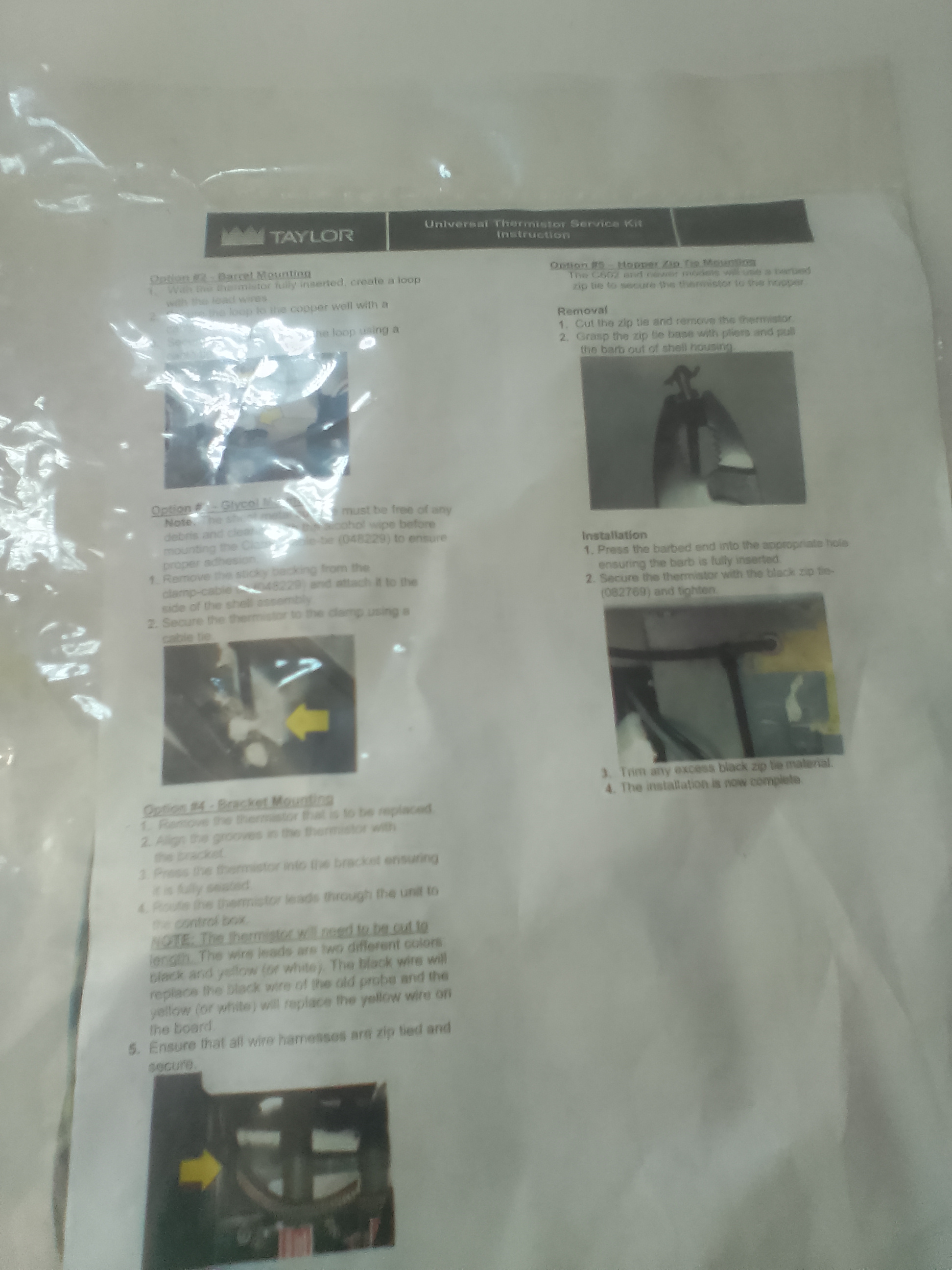 Taylor X82397-SER Thermistor Probe Kit, IP68 sealed unopened New in package