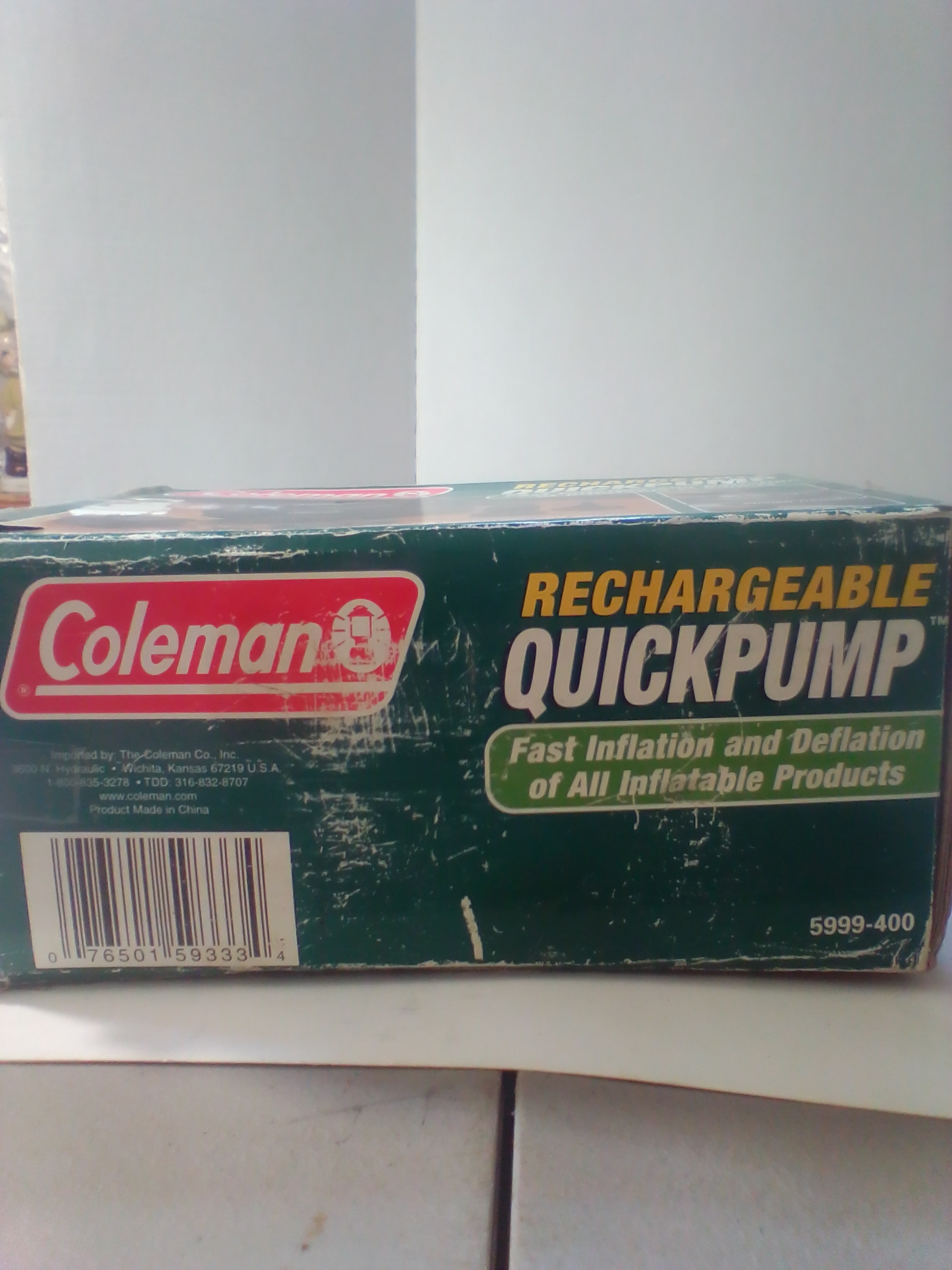 Coleman Rechargeable QuickPump Model 5999-400 in Original Box