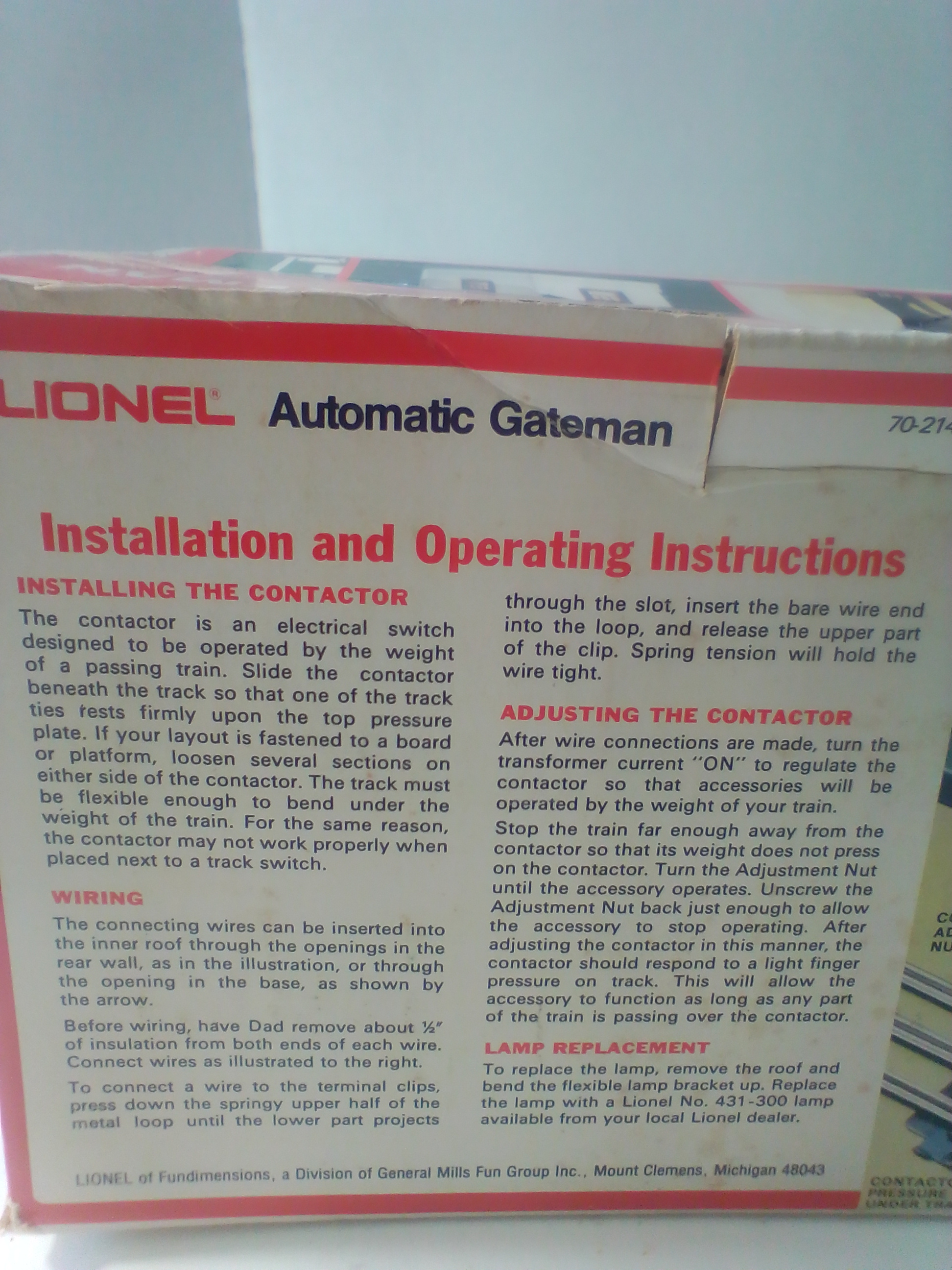 Lionel O Scale Automatic Gateman Model 6-2145 with Original Box and Instructions