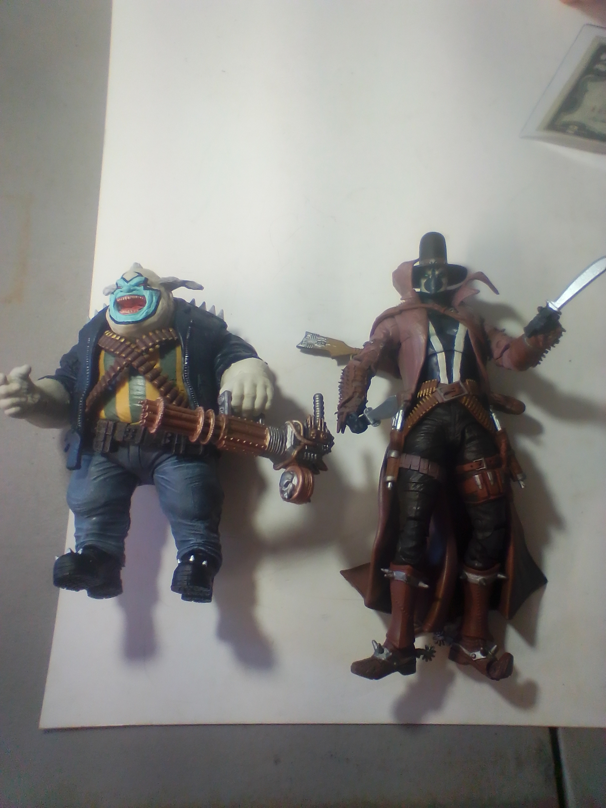 A Pair of TMP Intl. LLC Articulated. Two Spawn Action Figures and a Heavy Weapon Robotic Accessory McFarlane Toys