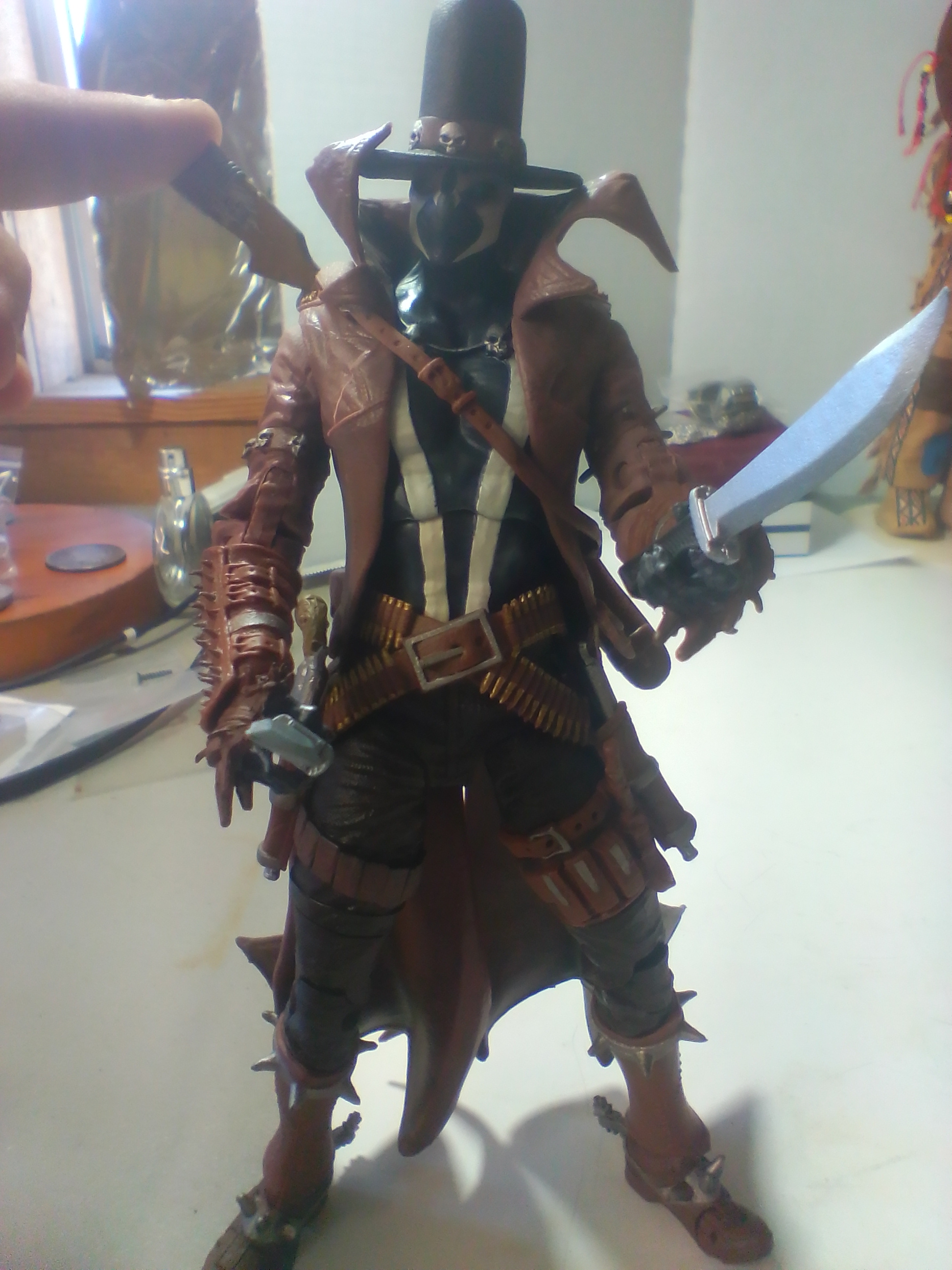 A Pair of TMP Intl. LLC Articulated. Two Spawn Action Figures and a Heavy Weapon Robotic Accessory McFarlane Toys