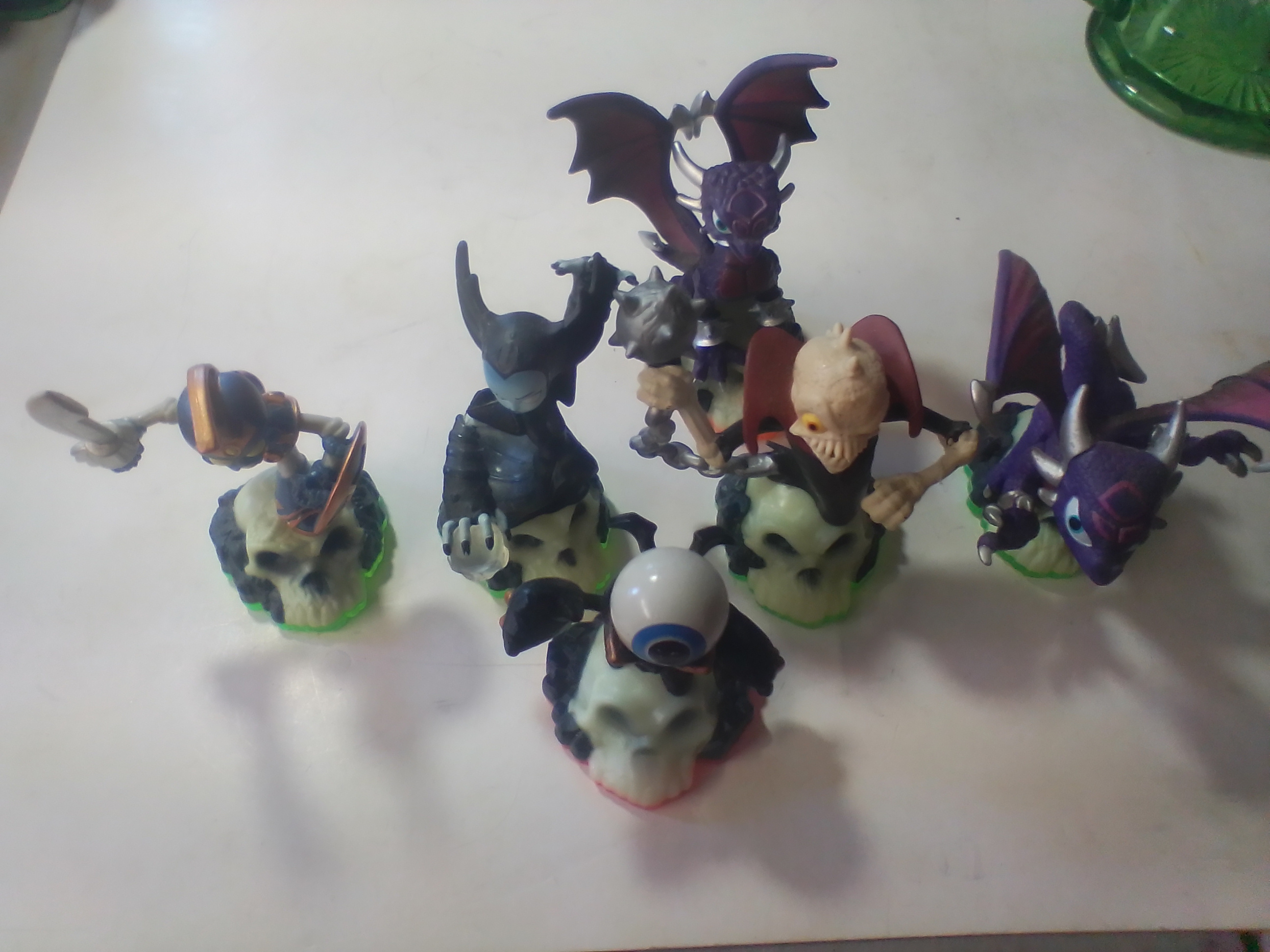 A Collection of Skylanders Interactive Toy Figures Including Spyro and Undead Element Characters