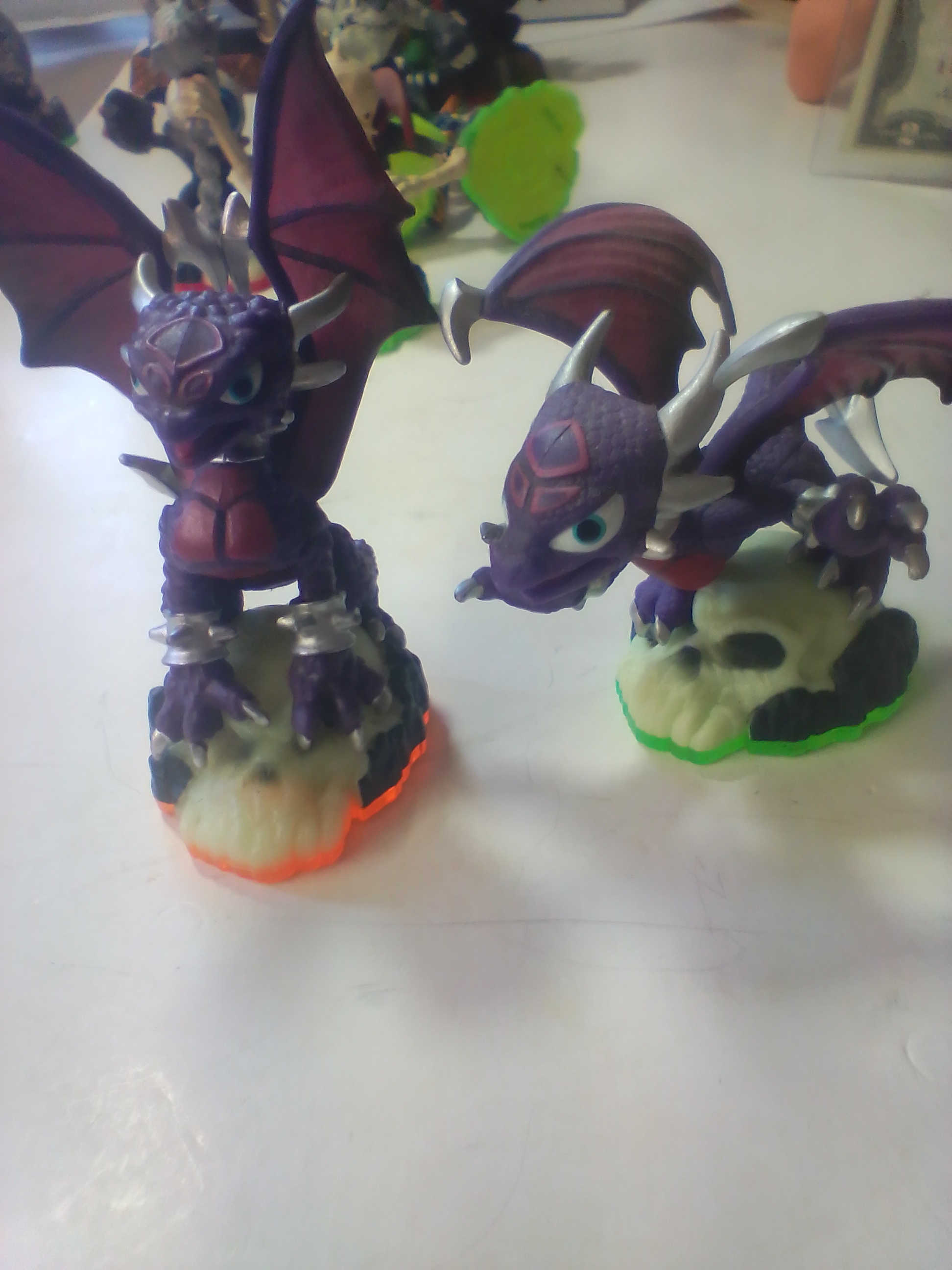 A Collection of Skylanders Interactive Toy Figures Including Spyro and Undead Element Characters