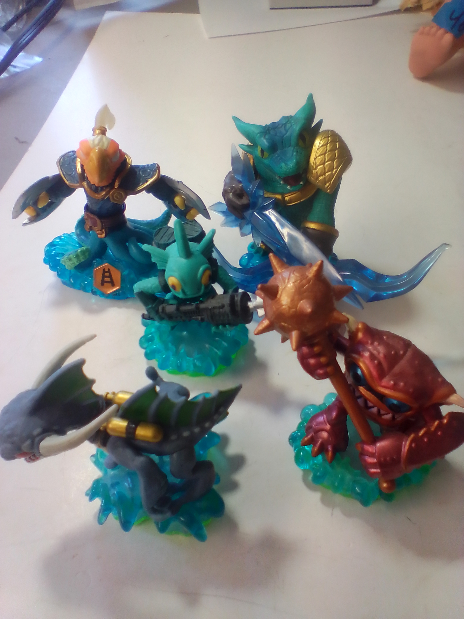 A Collection of Skylanders Interactive Game Figures Representing the Water Element