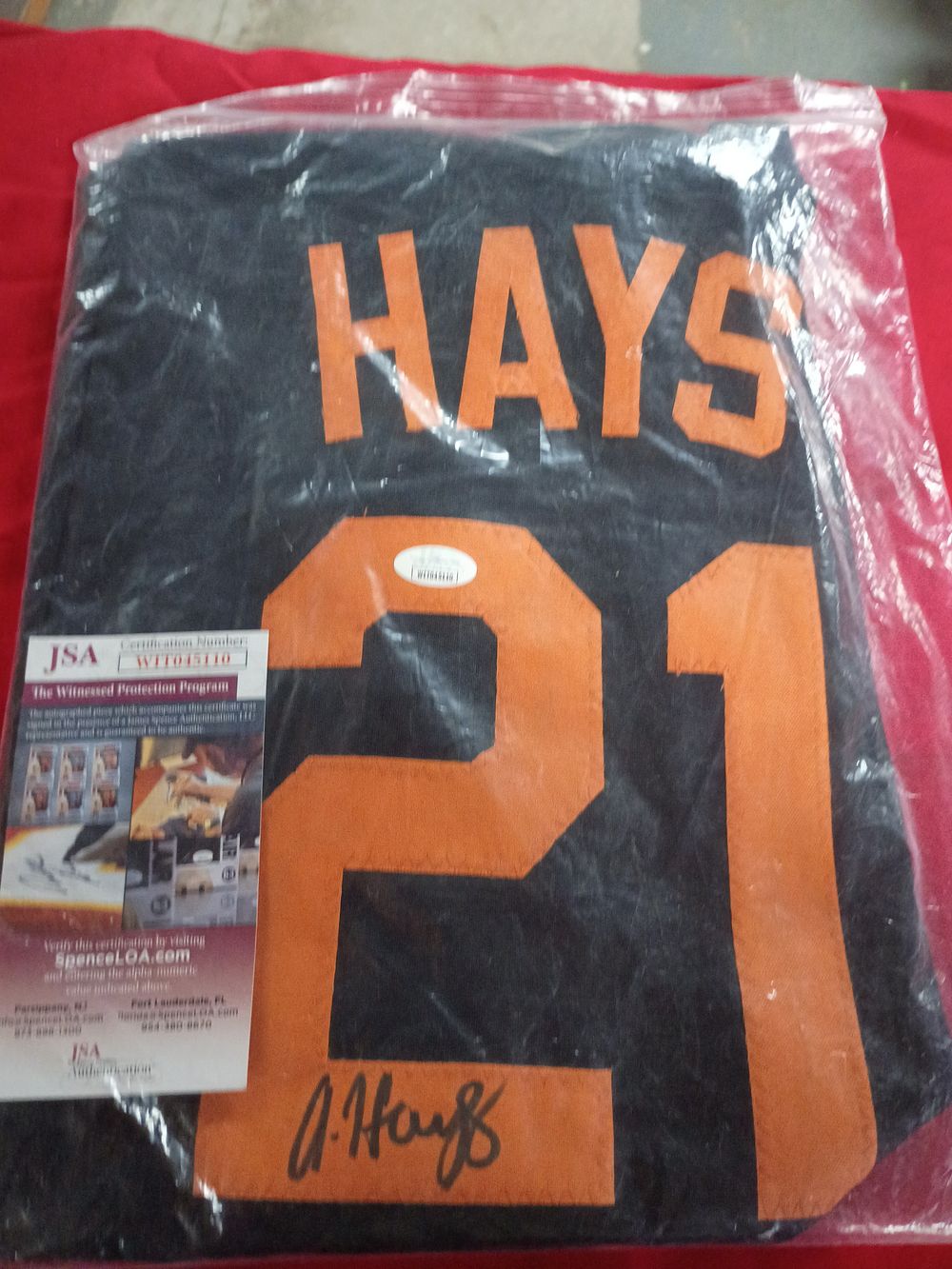 Lot 153: Austin Hays Signed Baltimore Orioles Number 21 Jersey with JSA Authentication