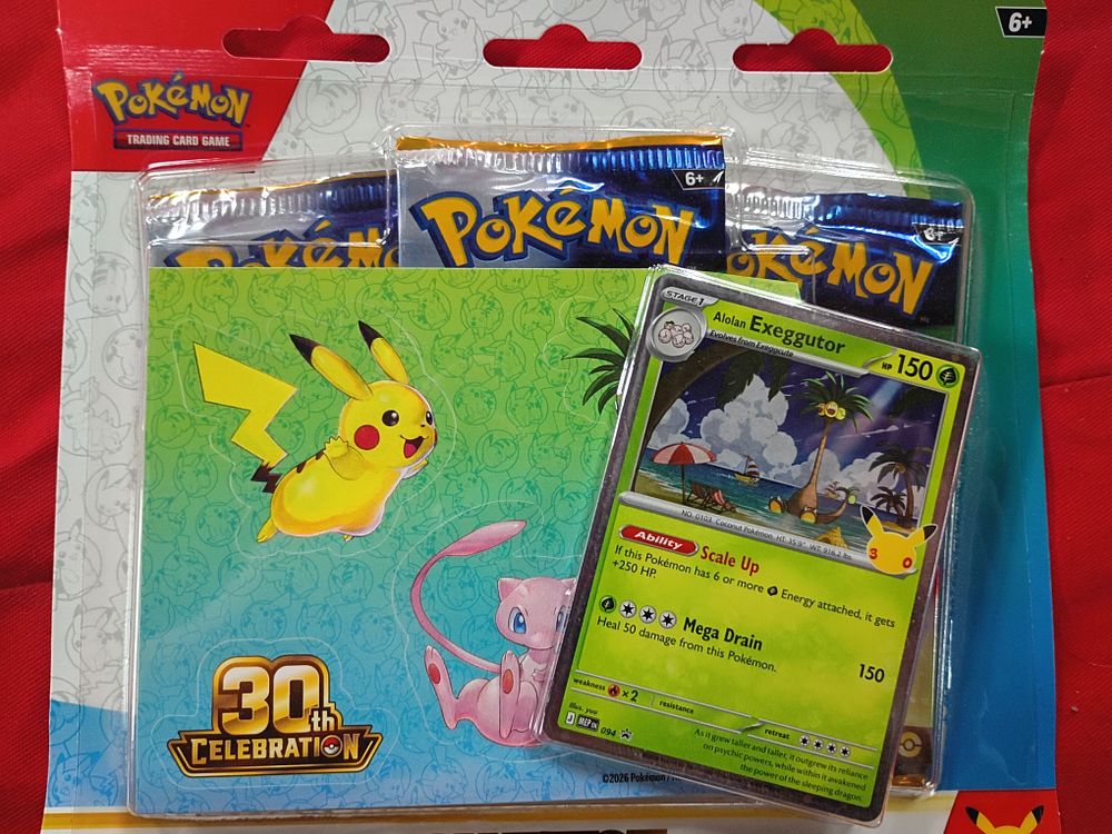 Lot 121: Sealed Pokemon TCG 30th Celebration Tech Sticker Collection with Alolan Exeggutor Promo Card