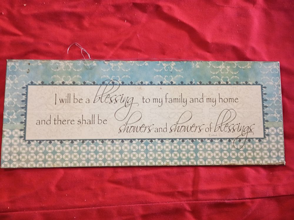 Lot 76: Terri Conrad Designs Religious House Blessing Wood Plaque
