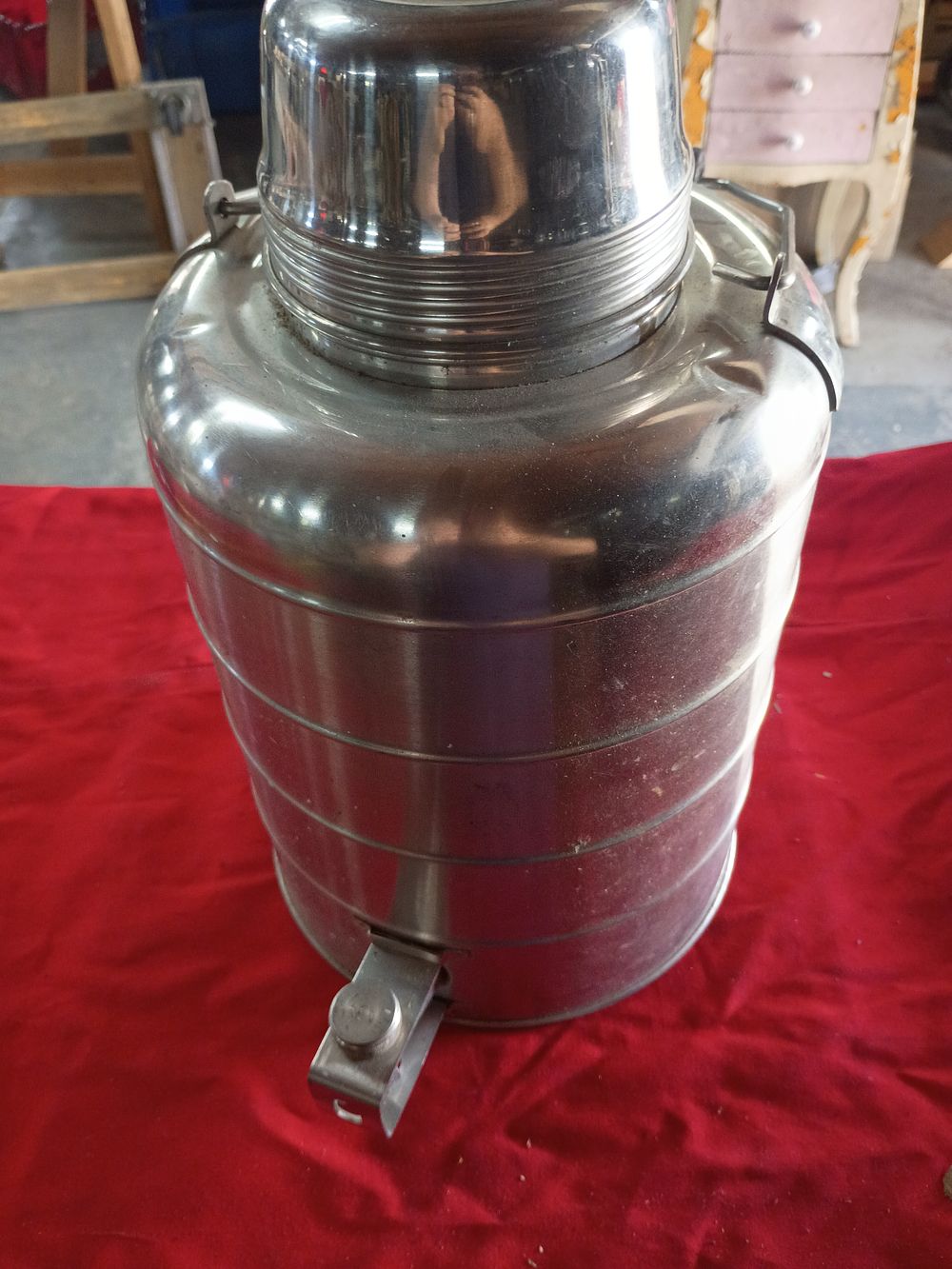 Lot 81: Large Industrial Stainless Steel Insulated Beverage Carrier with Mounting Hardware