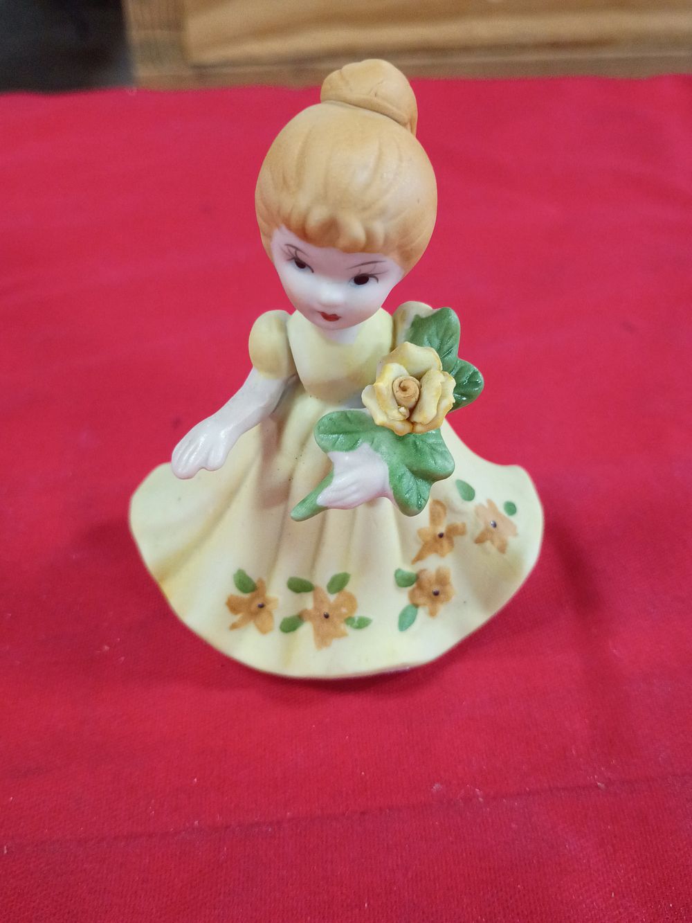 Lot 88: Ceramic Flower Girl Figurine in Yellow Floral Dress