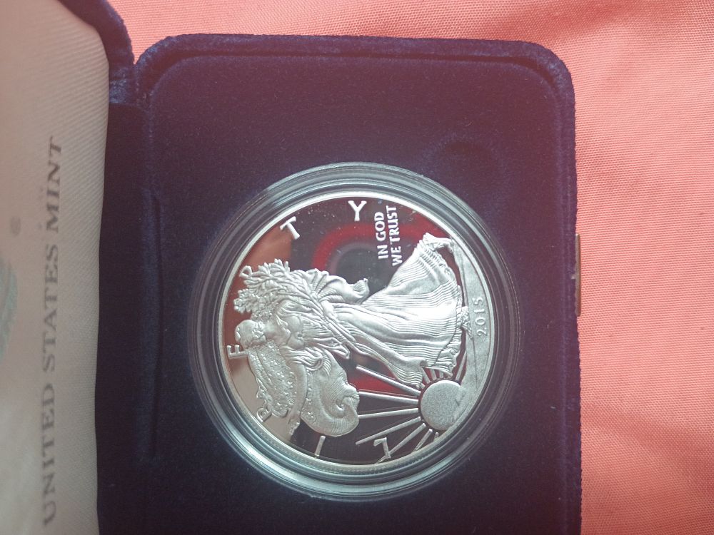 Lot 113: 2015 US American Eagle One Ounce Silver Proof Coin in Original Government Packaging