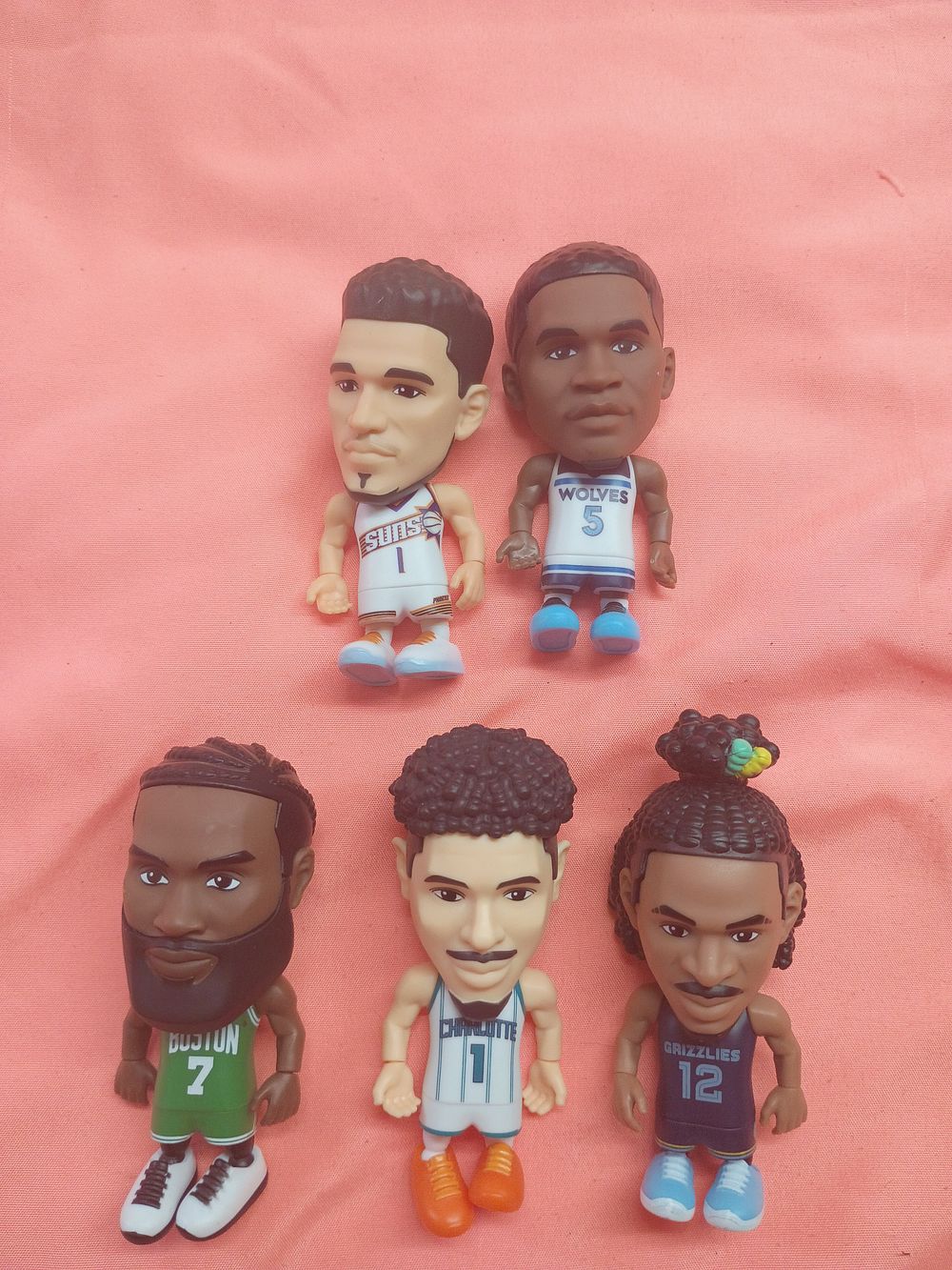 Lot 135: Collection of Five NBA Stylized Vinyl Action Figures Including Ja Morant and Anthony Edwards