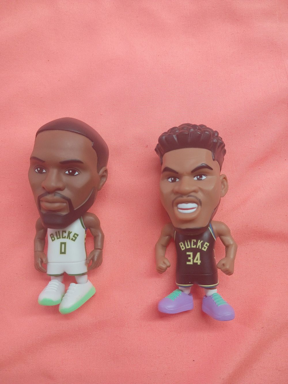 Lot 136: Two NBA Ballers Milwaukee Bucks Figurines Giannis Antetokounmpo and Damian Lillard