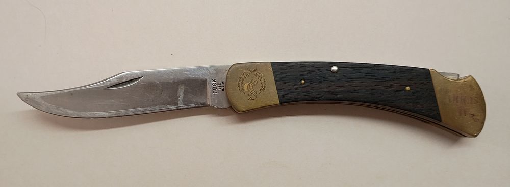 Lot 23: Buck Model 110 USA Single Blade Lockback Folding Hunter Knife