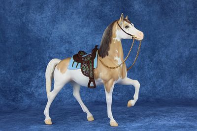 Western Prancing Horse - Chalky Buckskin Splash Pinto. The last, and only test piece on mold 