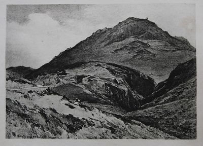 John Fulleylove 1897 - Etching of Mycenae. This superb etching is from Pictures of Classic Greek 