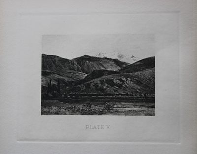 John Fulleylove 1897 - Etching of Delphi. This superb etching is from Pictures of Classic Greek 