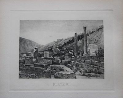 John Fulleylove 1897 - Etching of Threasury of the Athenians at Delphi. This superb etching is 