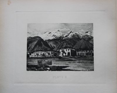 John Fulleylove 1897 - Etching of Sparta. This superb etching is from Pictures of Classic Greek 