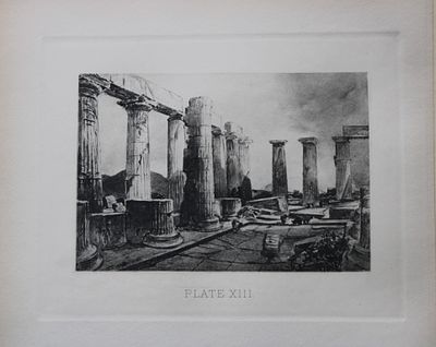 John Fulleylove 1897 - Etching of Temple of Bassae. This superb etching is from Pictures of 