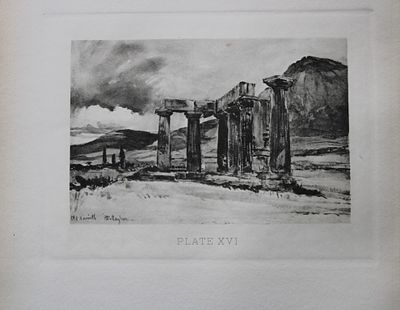John Fulleylove 1897 - Etching of Temple at Corinth. This superb etching is from Pictures of 