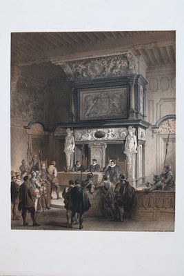 Haghe & Day - Lithograph of Town Hall, Antwerp, Belgium 1840. 
This lithograph of the Town 