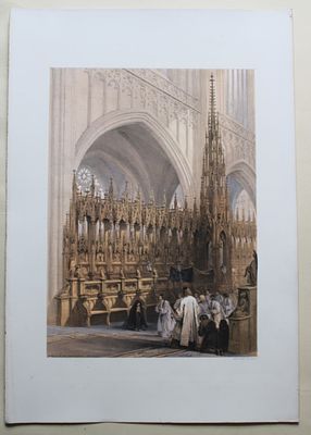 Haghe & Day - 2 lithographs of Antwerp, Belgium 1840. These two lithographs of the Town Hall 