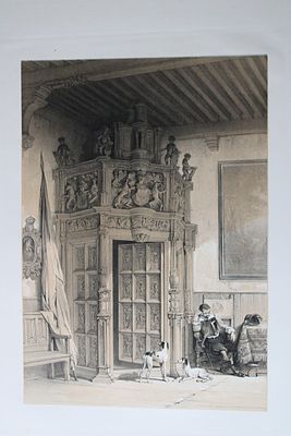 Haghe & Day - 2 lithographs of Town Halls in Belgium 1840. These two lithographs of the Town 