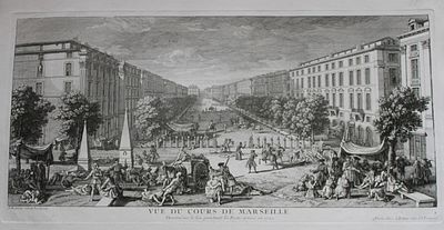 Jacques Rigaud - Vue de cours de Marseille 1730. This beautiful engraving is from Les Maisons 