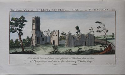 S & N Buck - South View of Harlsey Castle, Yorkshire 1721. The South View of Harlsey Castle near 