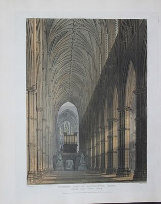 F Mackenzie - Interior View of Westminster Abbey by J Bluck 1812. This aquatint print is from 
