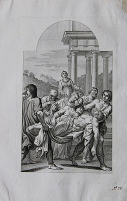 Lodovico Carracci - rare engraving of Cloisters in Bologne monastery 1776. This rare copper 