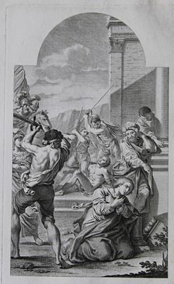 Lodovico Carracci - rare engraving of Cloisters in Bologne monastery 1776. This rare copper 