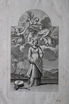 Lodovico Carracci - rare engraving of Cloisters in Bologne monastery 1776. This rare copper 