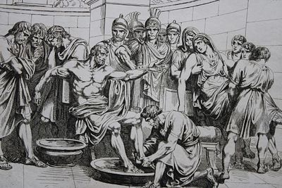 B Pinelli - Folio etching of death of Seneca from Istoria Romano 1821. This etching is from 
