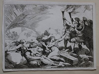 B Pinelli - Folio etching of Antioch earthquake from Istoria Romano 1821. This etching is from 