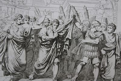 B Pinelli - Folio etching of imprionment of Serjanus from Istoria Romano 1821. This etching is 