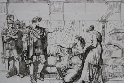 B Pinelli - Folio etching Octavius and Cleopatra from Istoria Romano 1821. This etching is from 