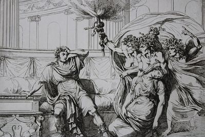 B Pinelli - Folio etching Furies of Nero from Istoria Romano 1821. This etching is from Istoria 