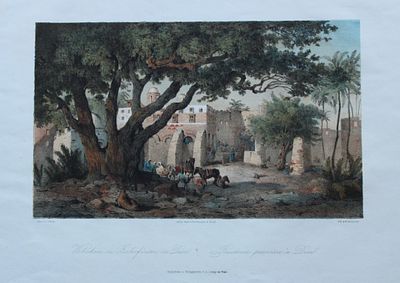 Karol Ludovit Libay - Lithograph of residence in Derr, Egypt 1850. This chromolithograph was 