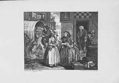 W Hogarth - 6 engravings of A Harlot's Progress by Riepenhausen 1820. This set of engravings was 