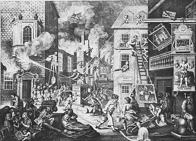 W Hogarth - 2 Engravings of the Times by Riepenhausen 1820. This set of engravings was made by 