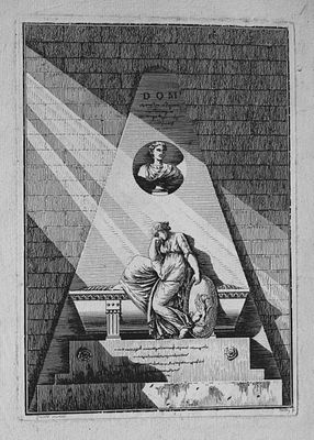 Ferdinand Quaglia - Engraving of monuments in Pere-Lachaise 1775. This original line engraving 