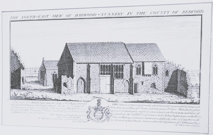 S & N Buck - North-East View of Harwood-Nunnery, Bedfordshire 1730.
