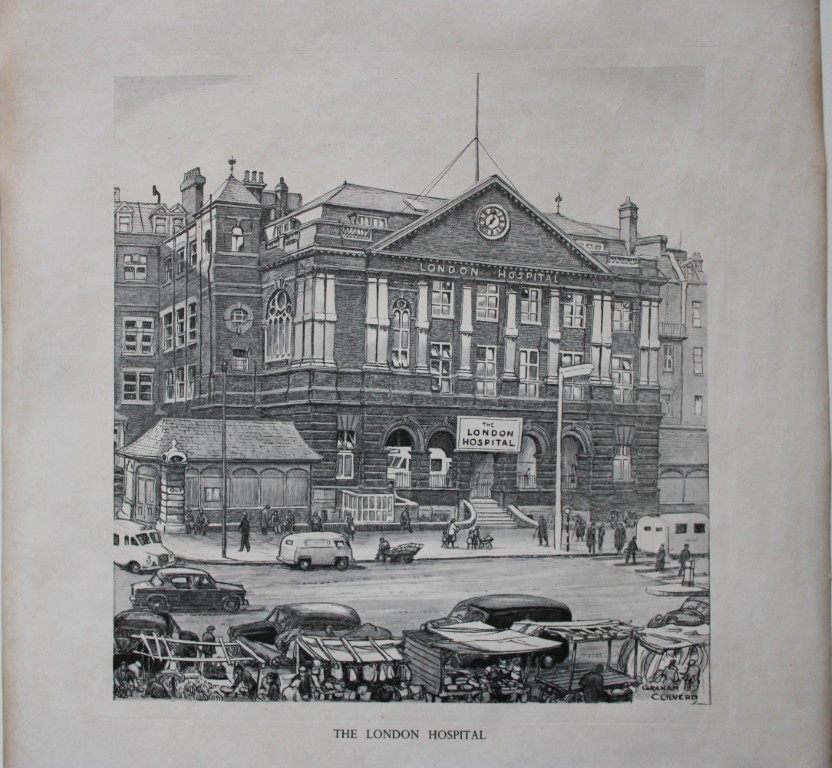 G Clilverd - Print of The London Hospital c1950