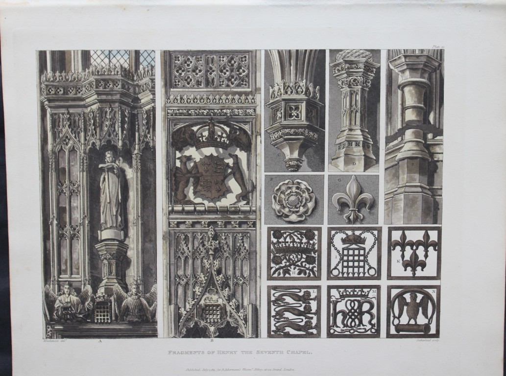 F Mackenzie- Henry VII fragments in Westminster Abbey by T Sutherland 1812