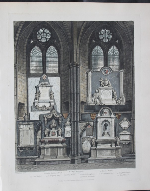 G Shepherd - 8th and 9th Windows in Westminster Abbey engraved by FC Lewis 1812