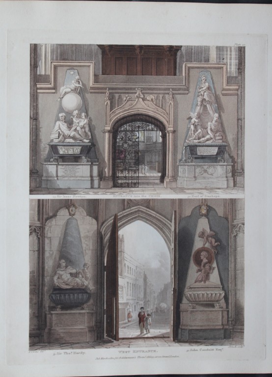 T Uwins - West Entrance of Westminster Abbey engraved by J Bluck 1812