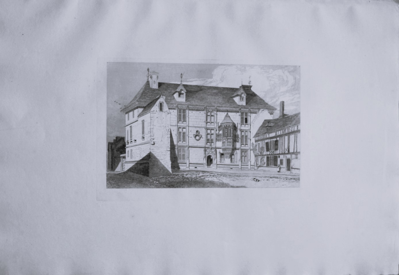 John Sell Cotman - Folio engraving of Great House of Andelys, Normandy 1822